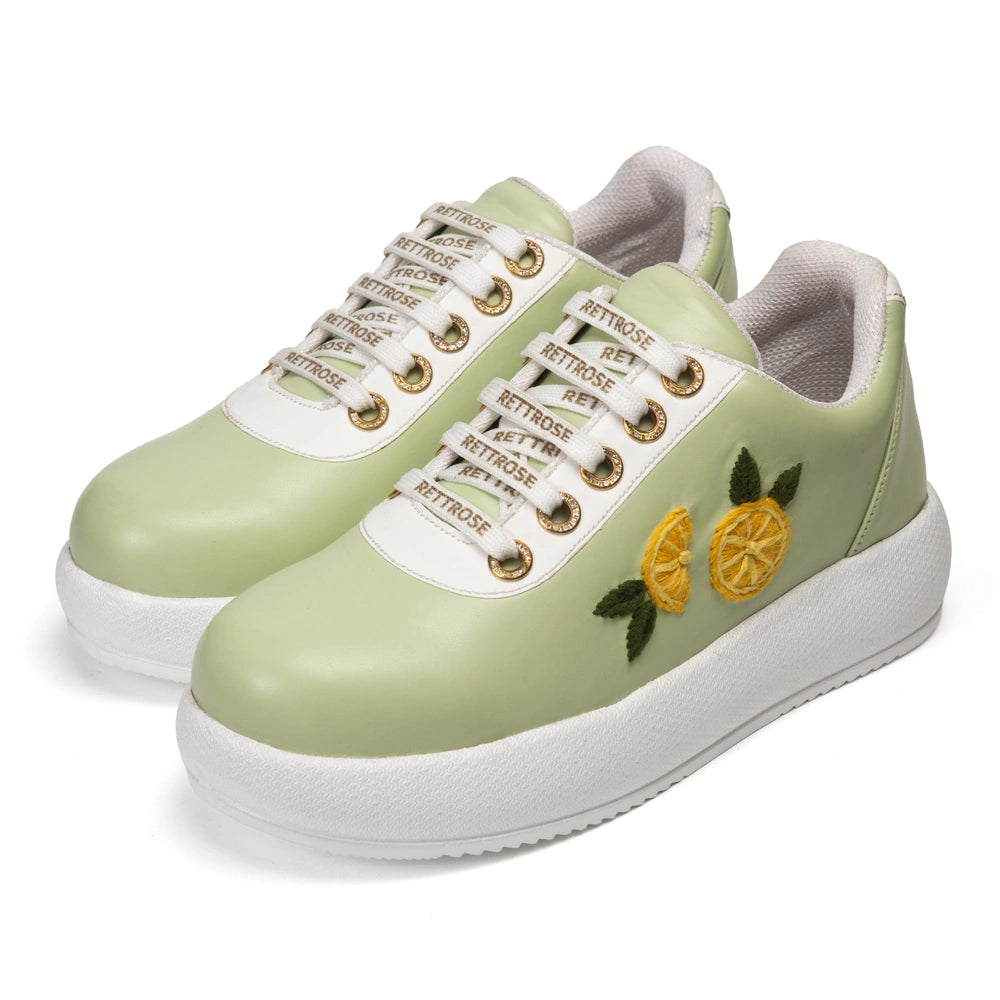 The Liora Luxury Citrus Mint Embellished Trainer