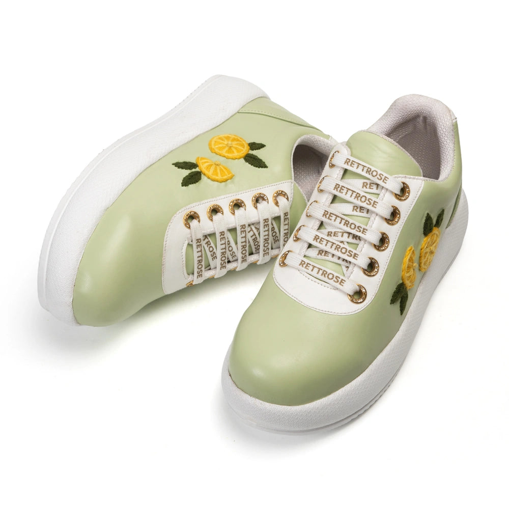 The Liora Luxury Citrus Mint Embellished Trainer