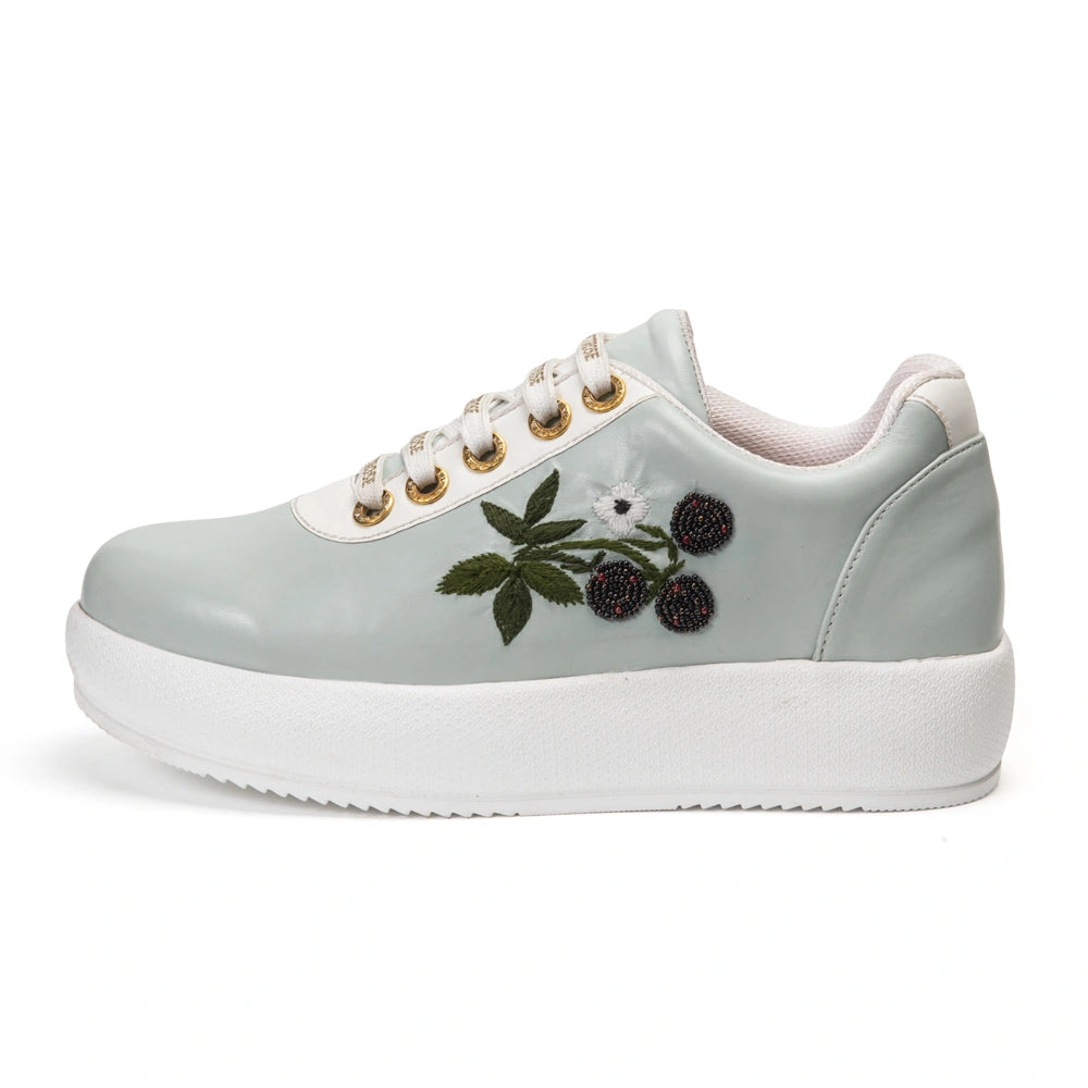 The Elowen Luxury Sage Berry Embellished Trainer