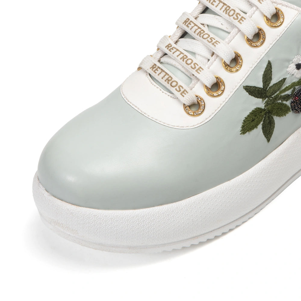The Elowen Luxury Sage Berry Embellished Trainer