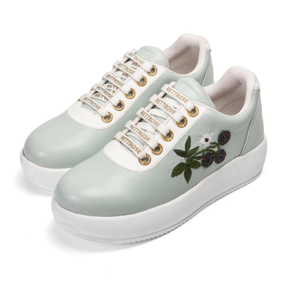 The Elowen Luxury Sage Berry Embellished Trainer
