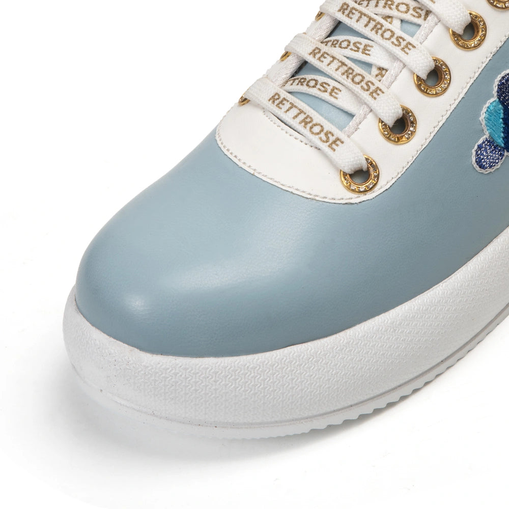The Azure Luxury Rainfall Blue Embellished Trainer