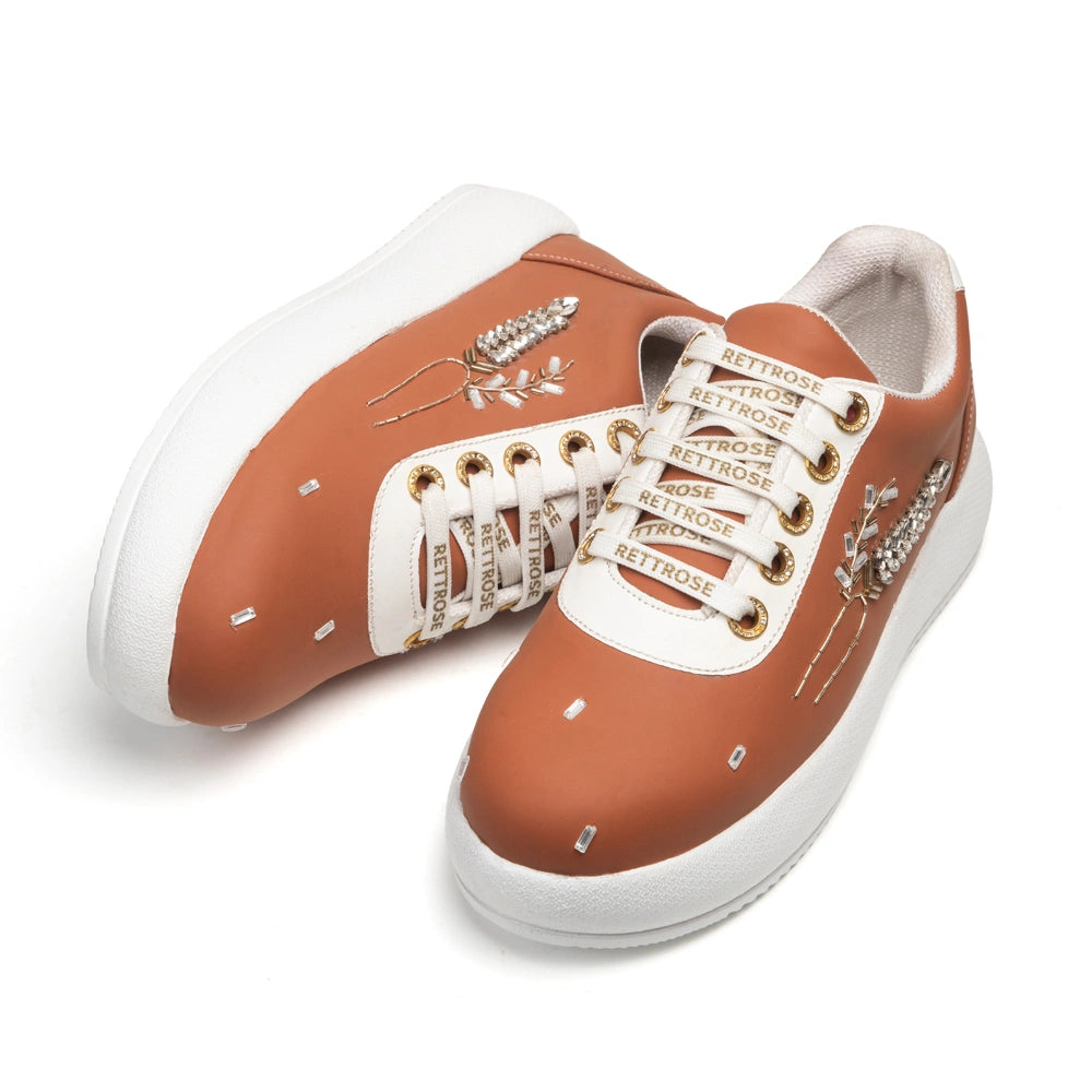 The Freya Luxury Amber Harvest Embellished Trainer