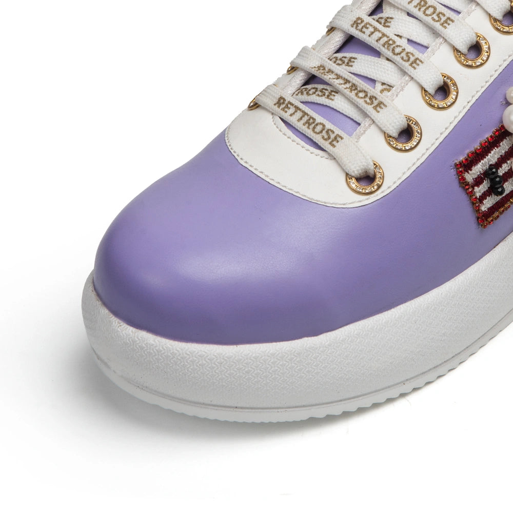 The Amelina Luxury Popcorn Pearl Embellished Trainer