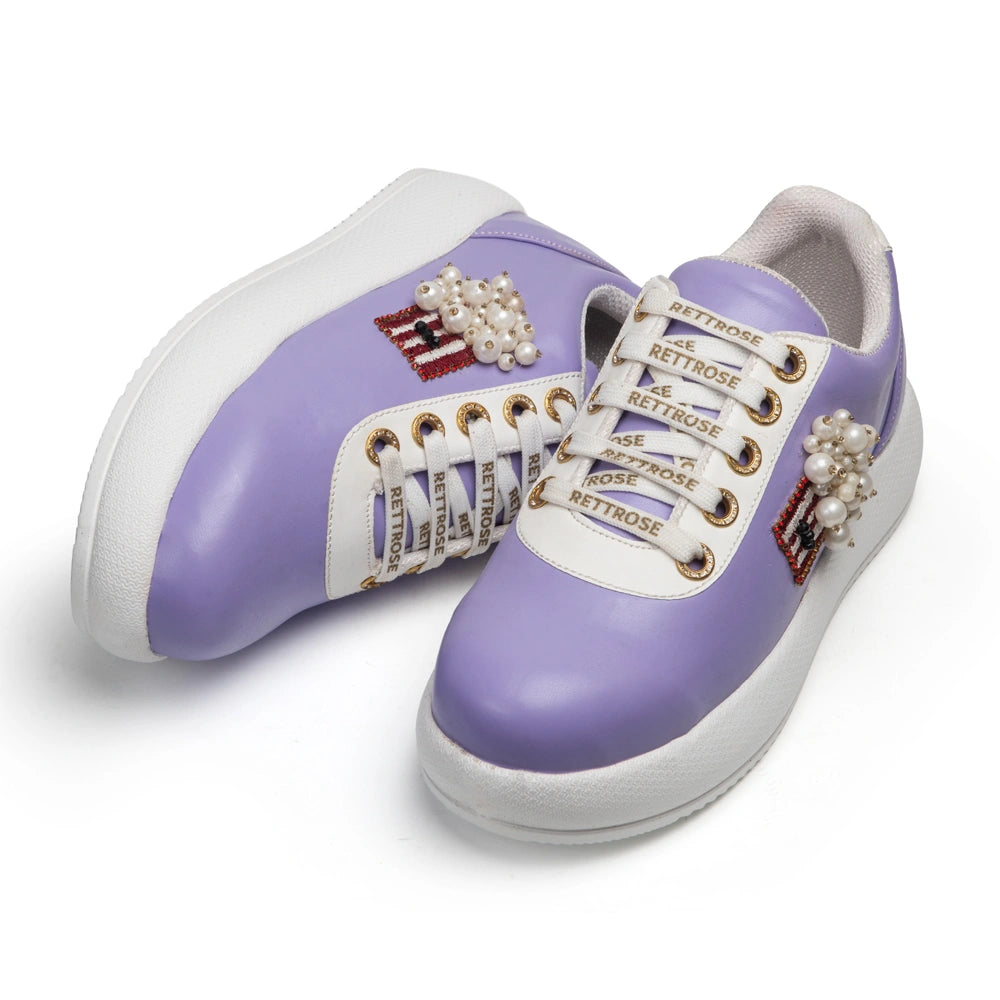 The Amelina Luxury Popcorn Pearl Embellished Trainer