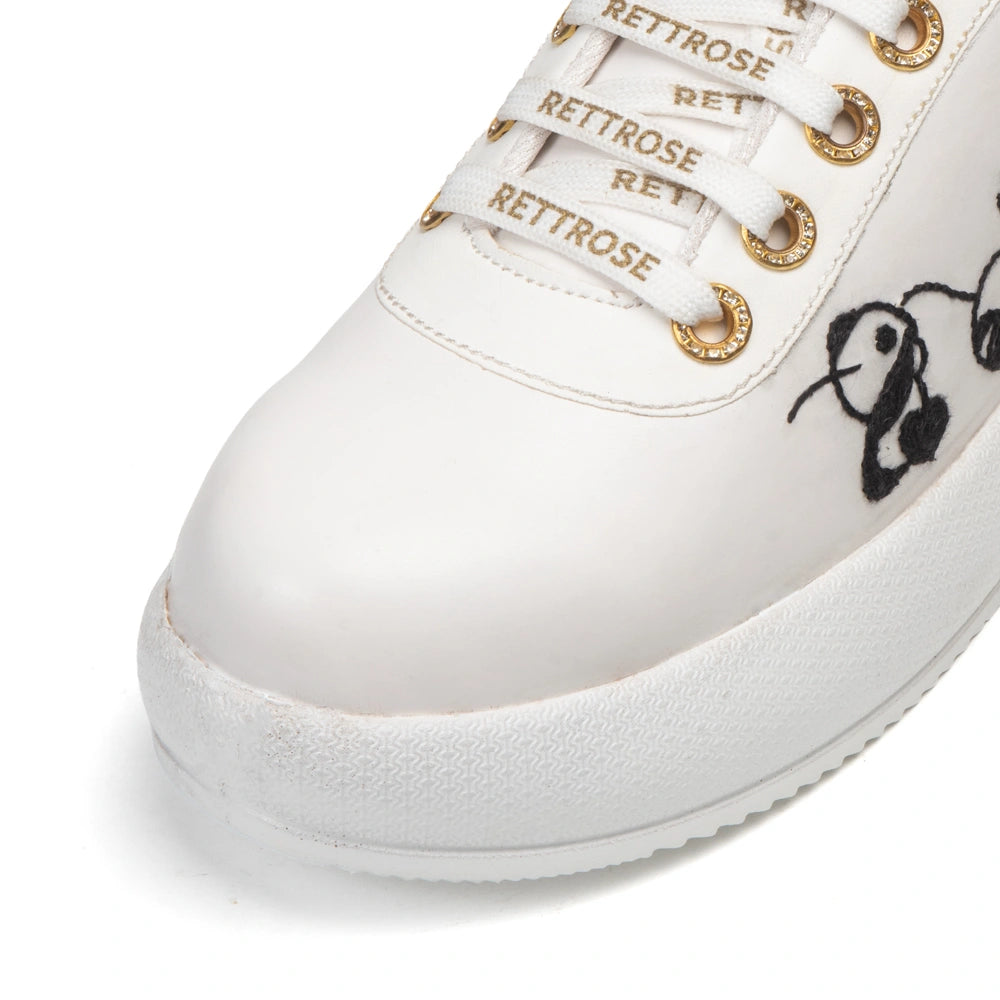 The Calista Luxury Panda Sketch Embellished Trainer