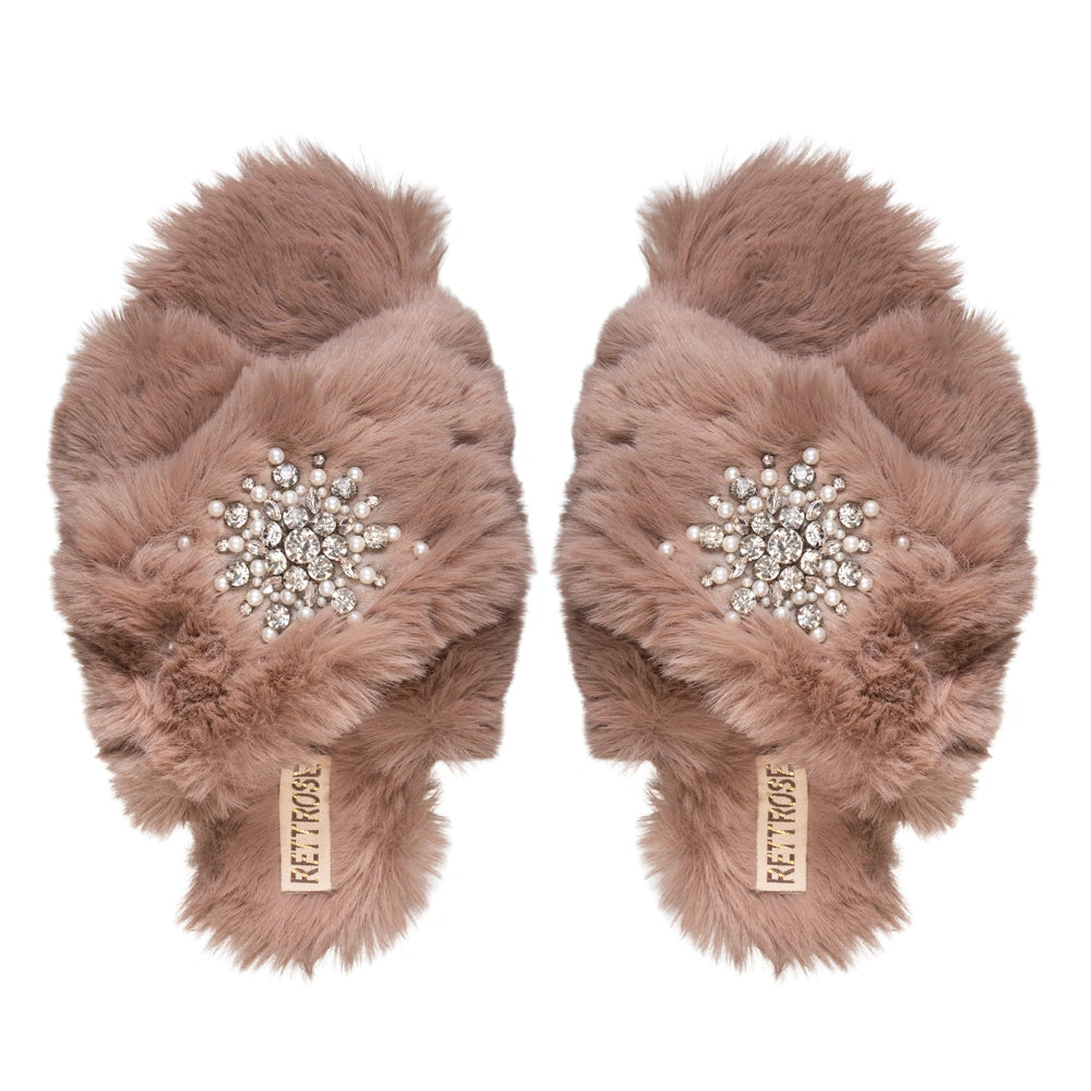 The Alice Mink Luxury Fluffy Embellished Slippers