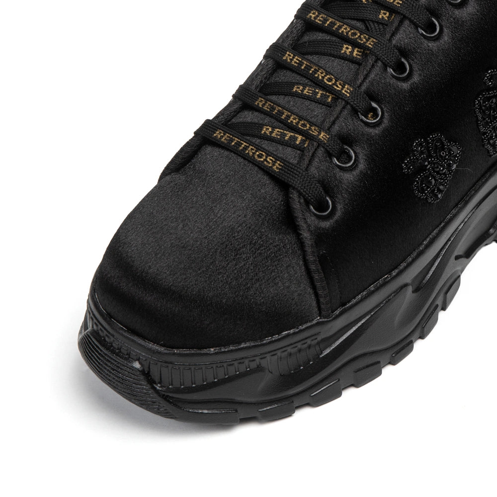 The Bellina Luxury Noir Butterfly Embellished Trainer