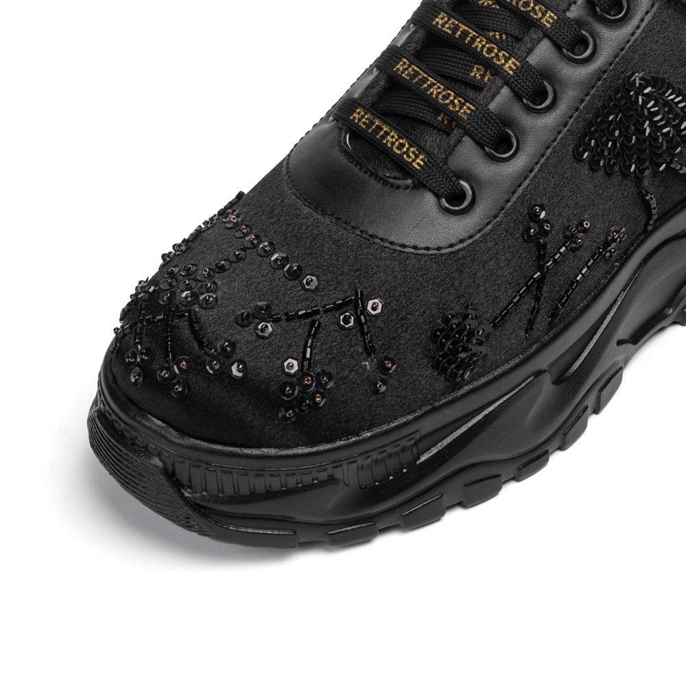 The Evana Luxury Twilight Bloom Embellished Trainer