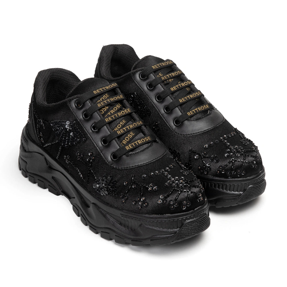 The Evana Luxury Twilight Bloom Embellished Trainer