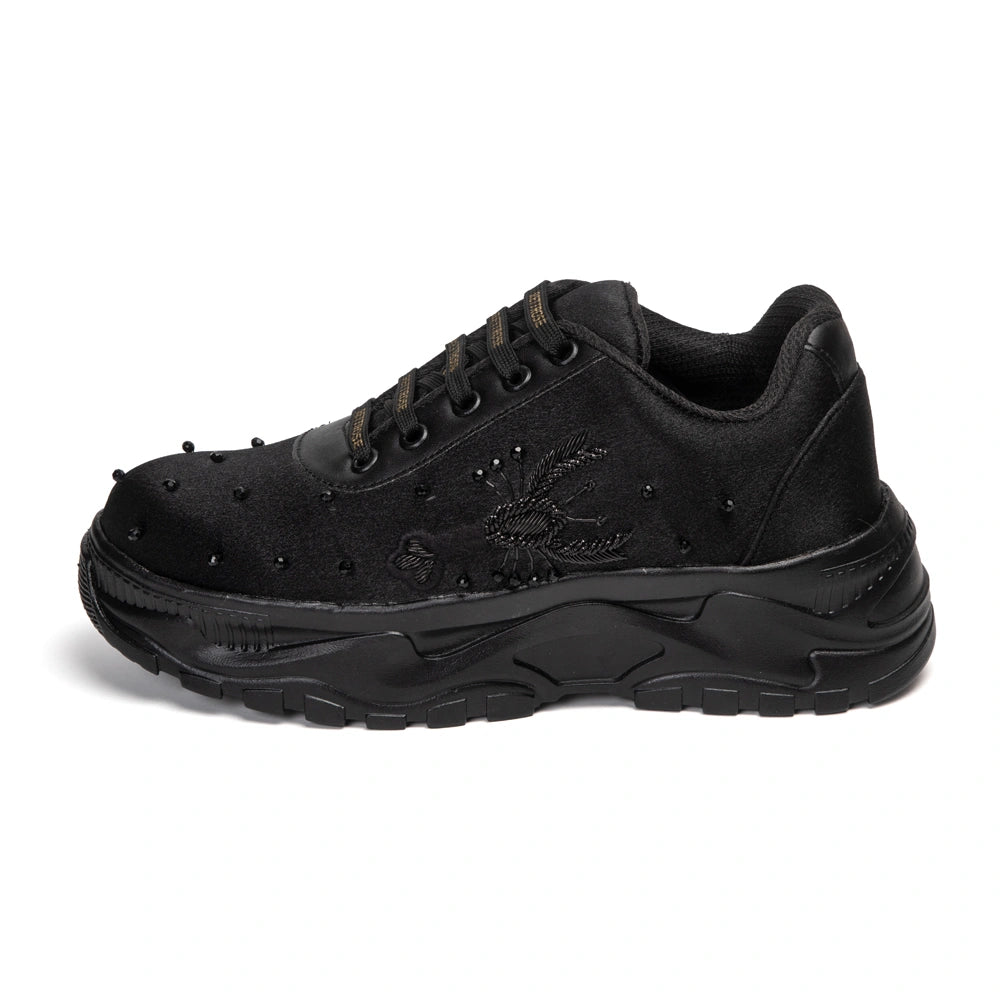The Zafrina Luxury Midnight Flight Embellished Trainer