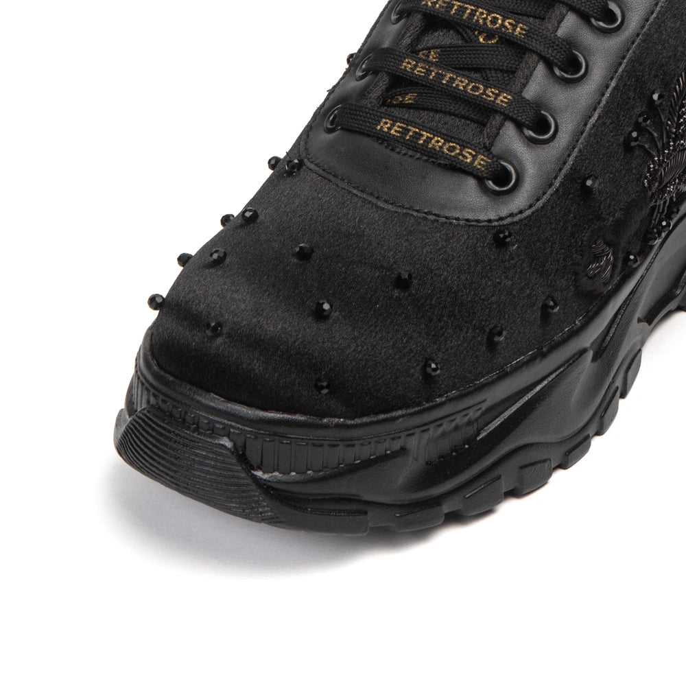 The Zafrina Luxury Midnight Flight Embellished Trainer