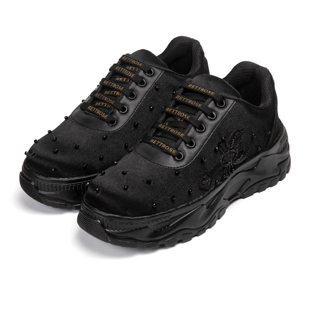 The Zafrina Luxury Midnight Flight Embellished Trainer