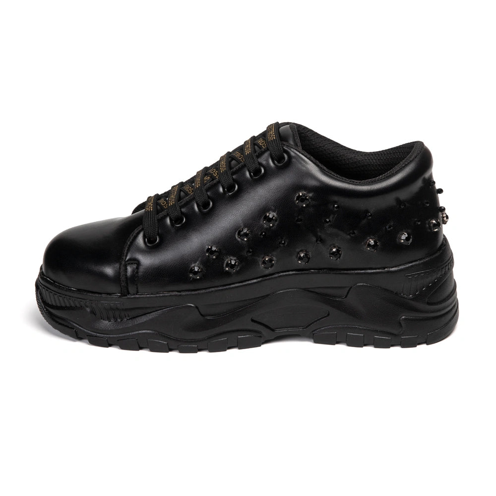 The Kaelina Luxury Noir Stud Embellished Trainer