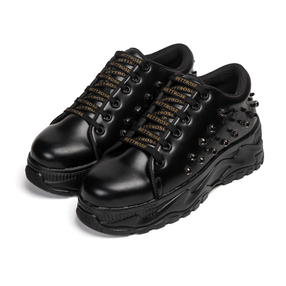 The Kaelina Luxury Noir Stud Embellished Trainer