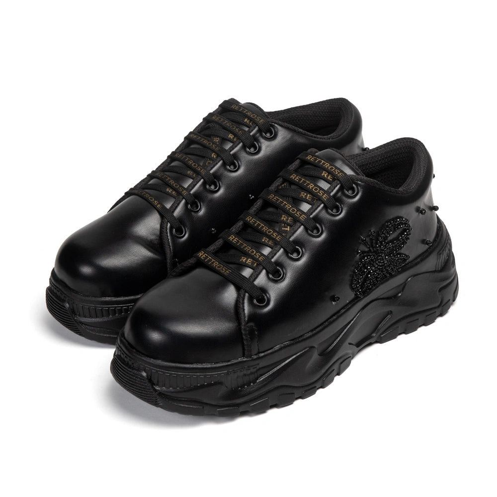 The Orielle Luxury Gloss Butterfly Embellished Trainer
