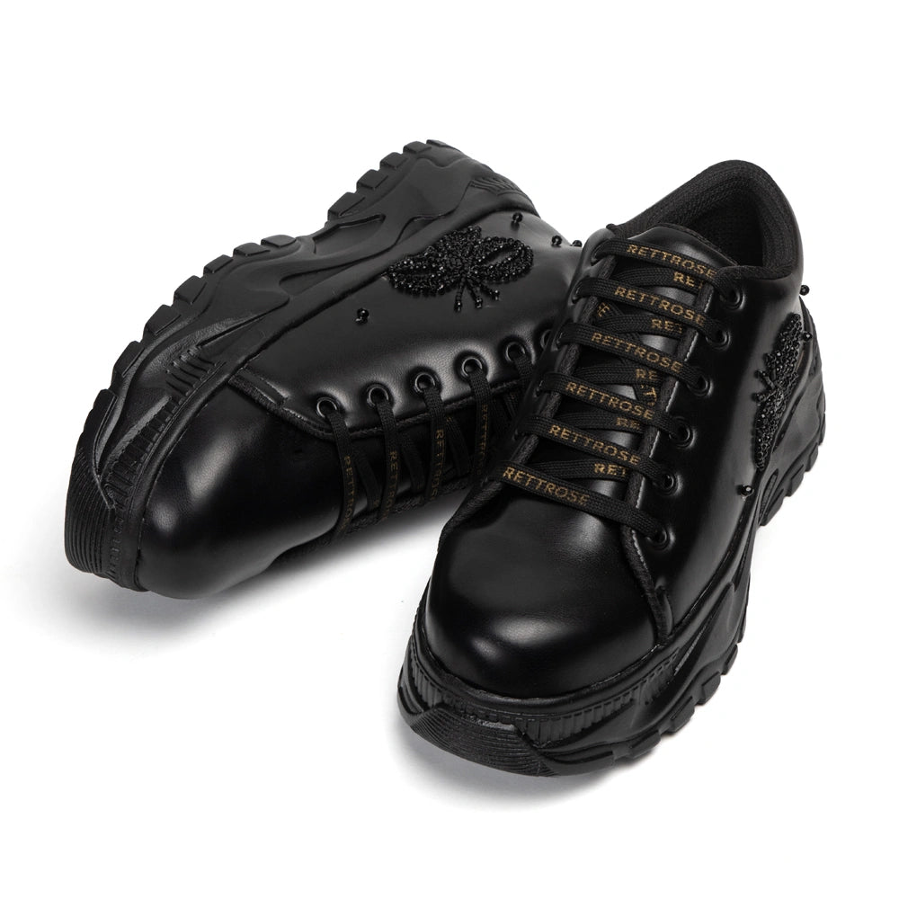 The Orielle Luxury Gloss Butterfly Embellished Trainer