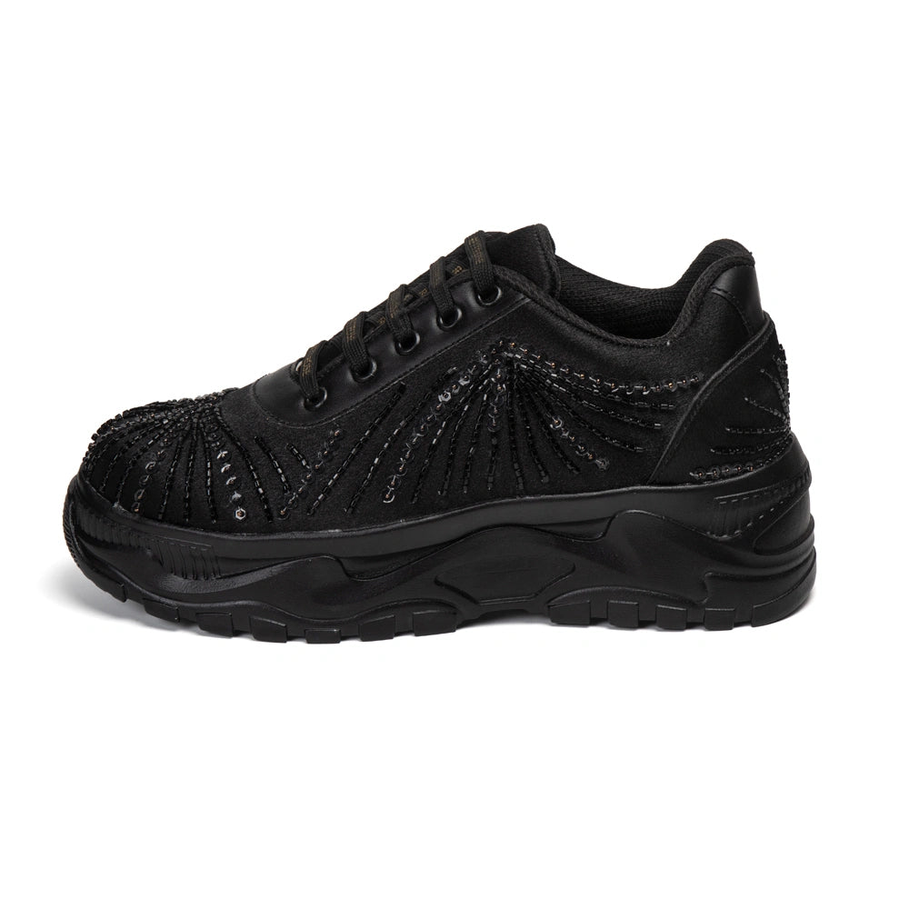 The Solena Luxury Starburst Sequin Embellished Trainer
