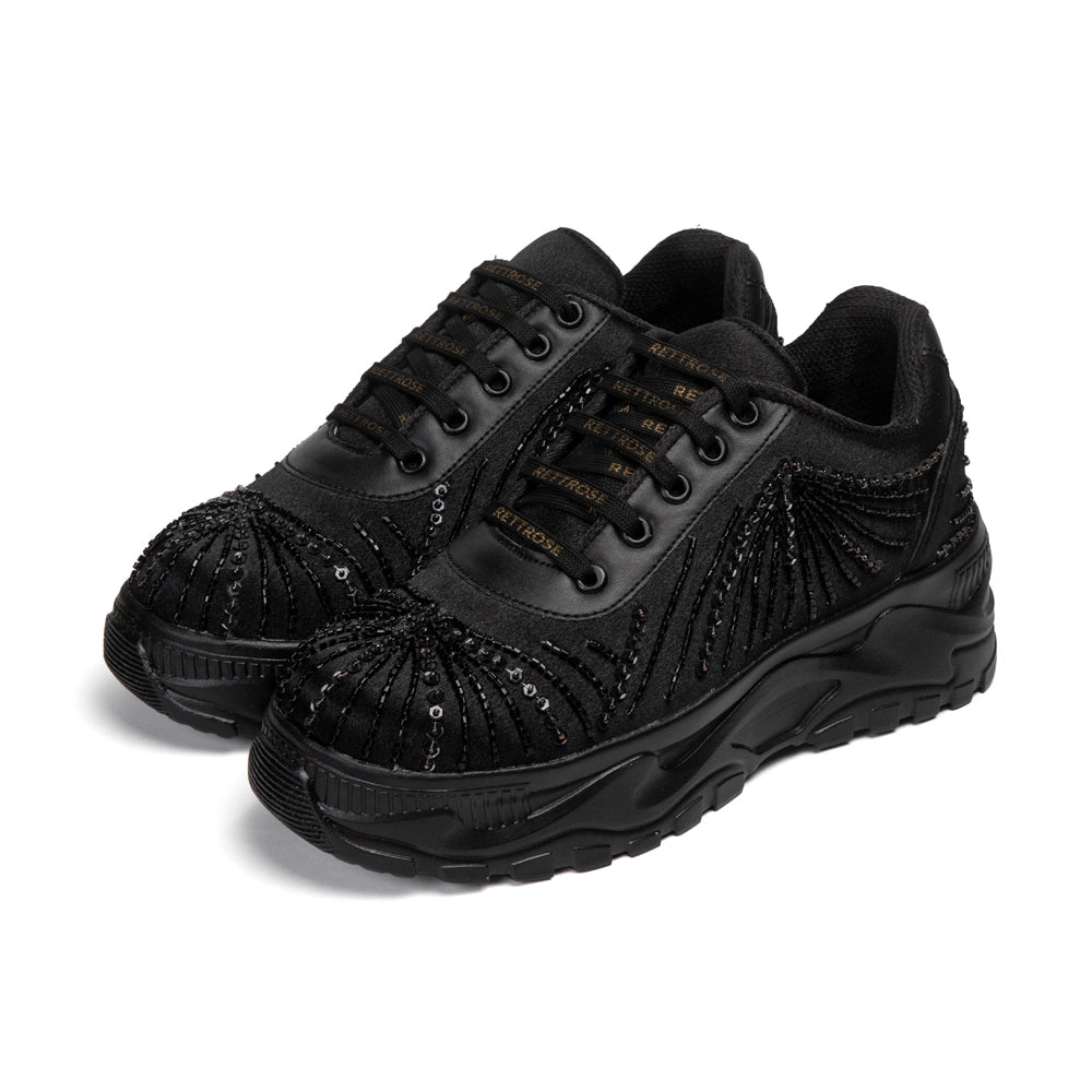 The Solena Luxury Starburst Sequin Embellished Trainer