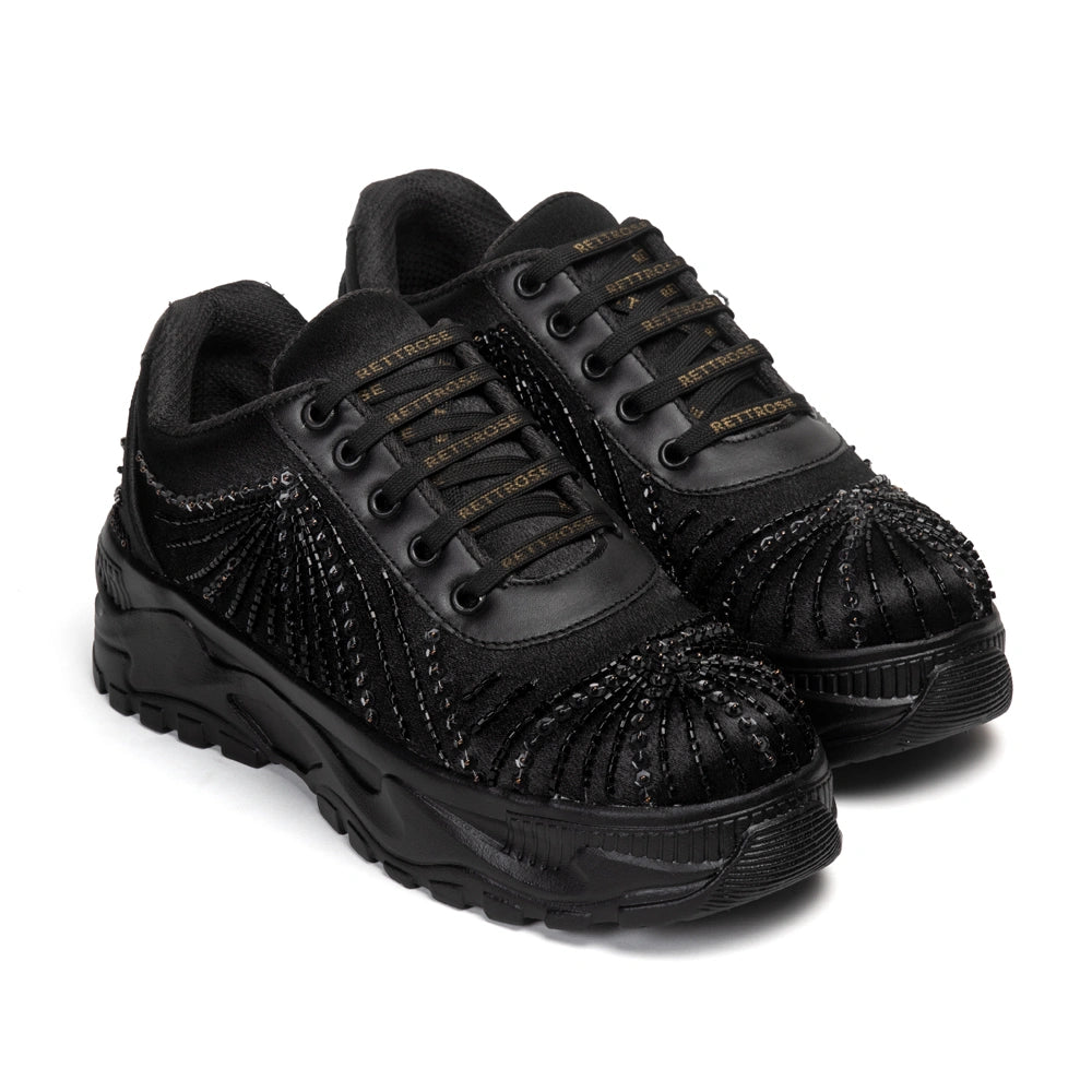 The Solena Luxury Starburst Sequin Embellished Trainer