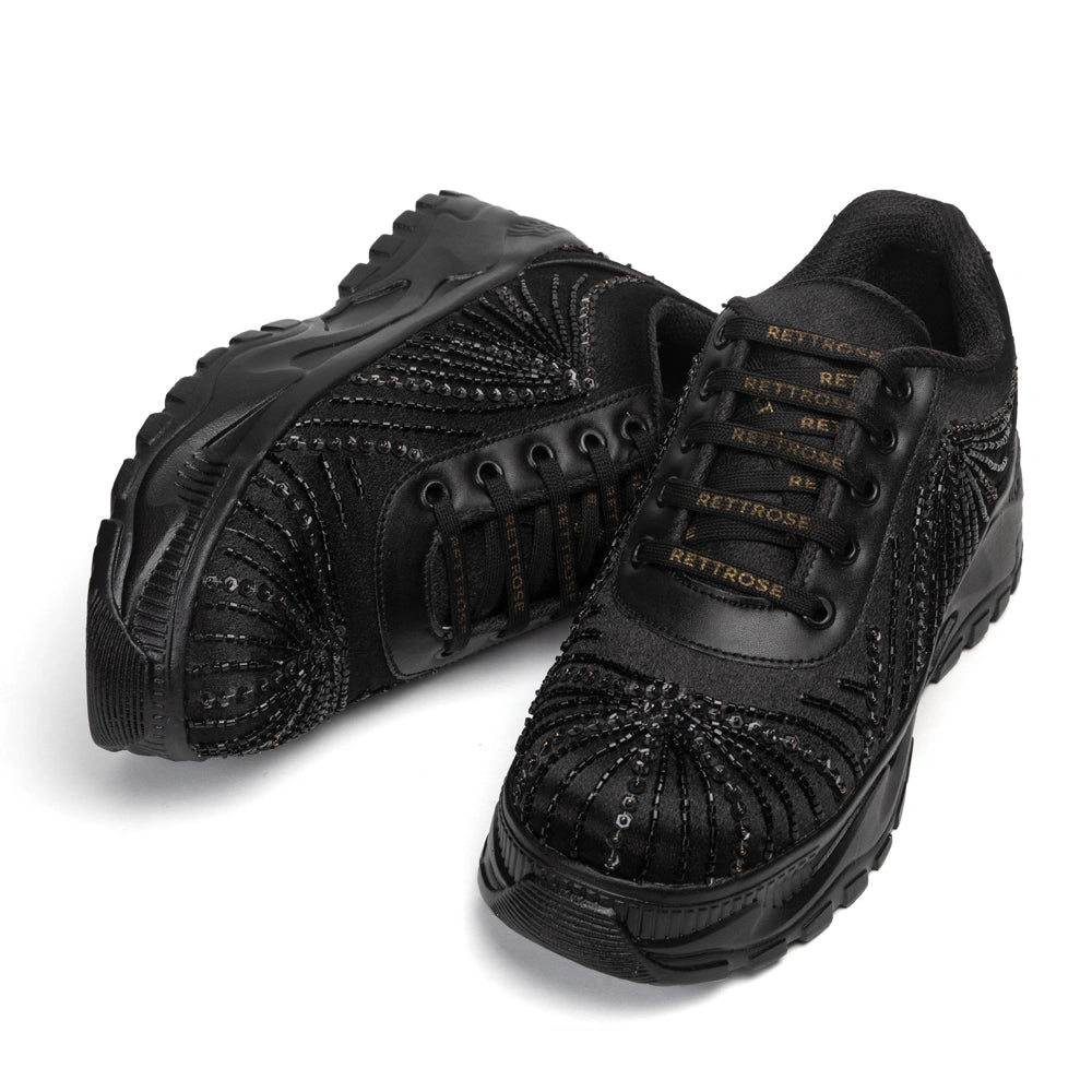 The Solena Luxury Starburst Sequin Embellished Trainer