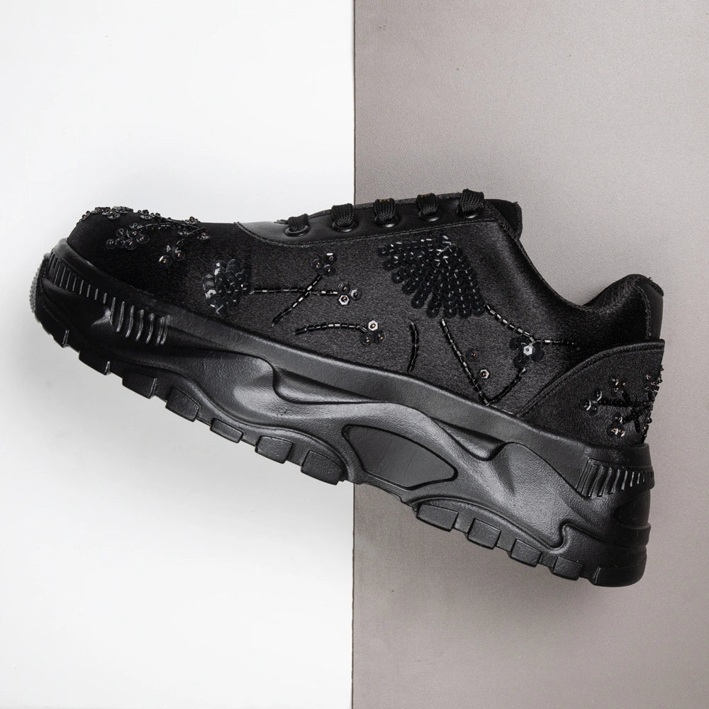 The Evana Luxury Twilight Bloom Embellished Trainer