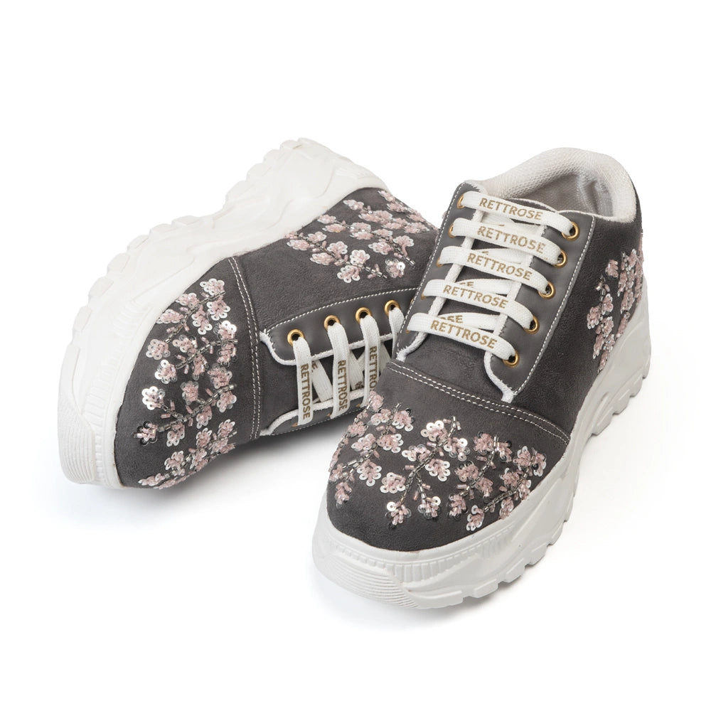 The Lyra Luxury Moonlit Blossom Embellished Trainer