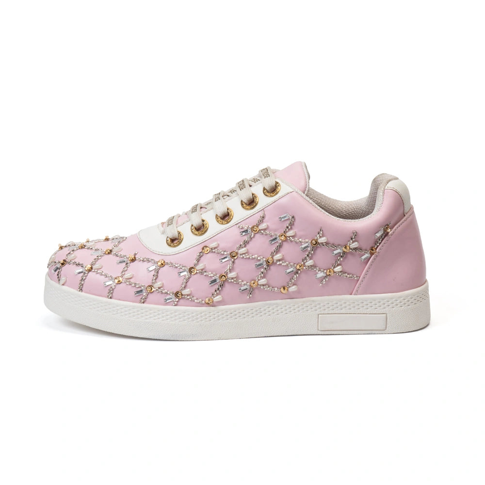 The Fiora Luxury Crystal Trellis Embellished Trainer