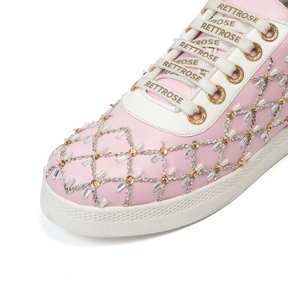 The Fiora Luxury Crystal Trellis Embellished Trainer