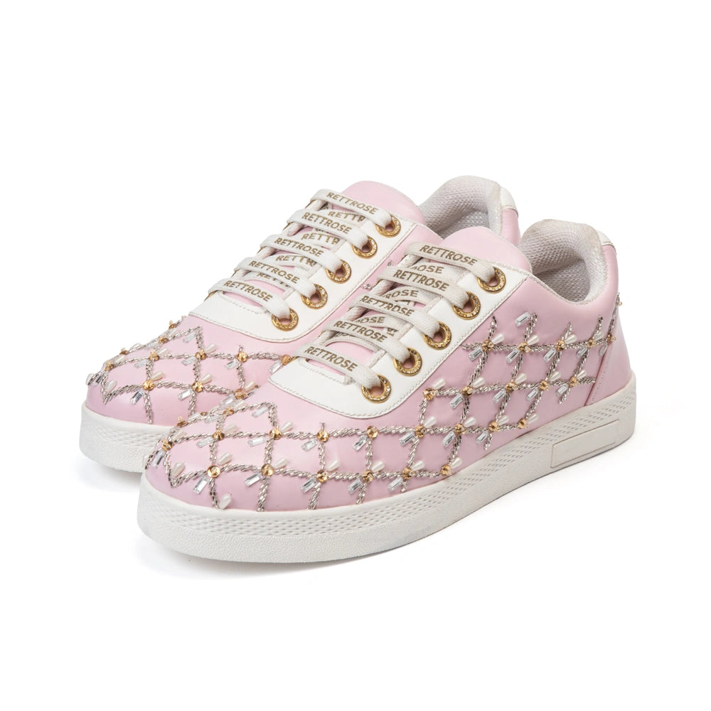 The Fiora Luxury Crystal Trellis Embellished Trainer