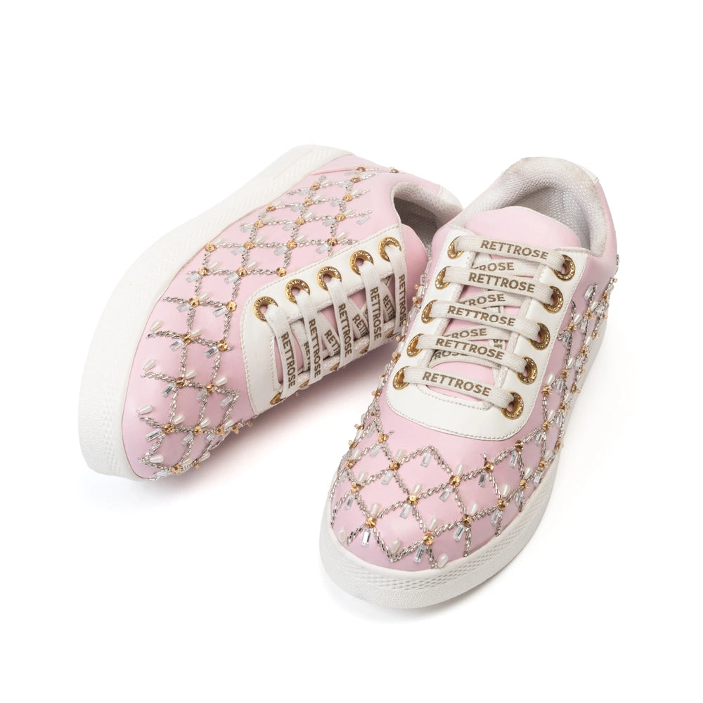 The Fiora Luxury Crystal Trellis Embellished Trainer