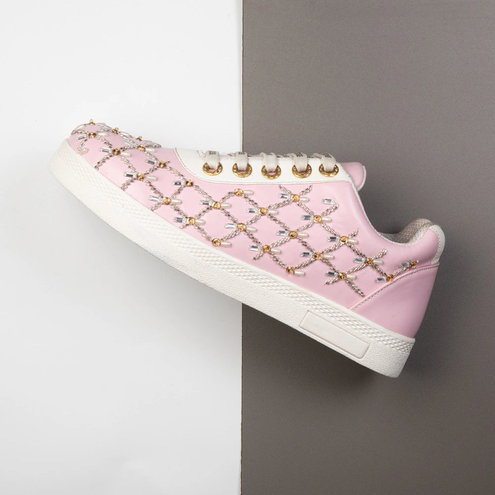 The Fiora Luxury Crystal Trellis Embellished Trainer