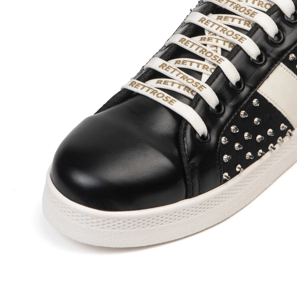 The Teri Black Luxury Embellished Trainer