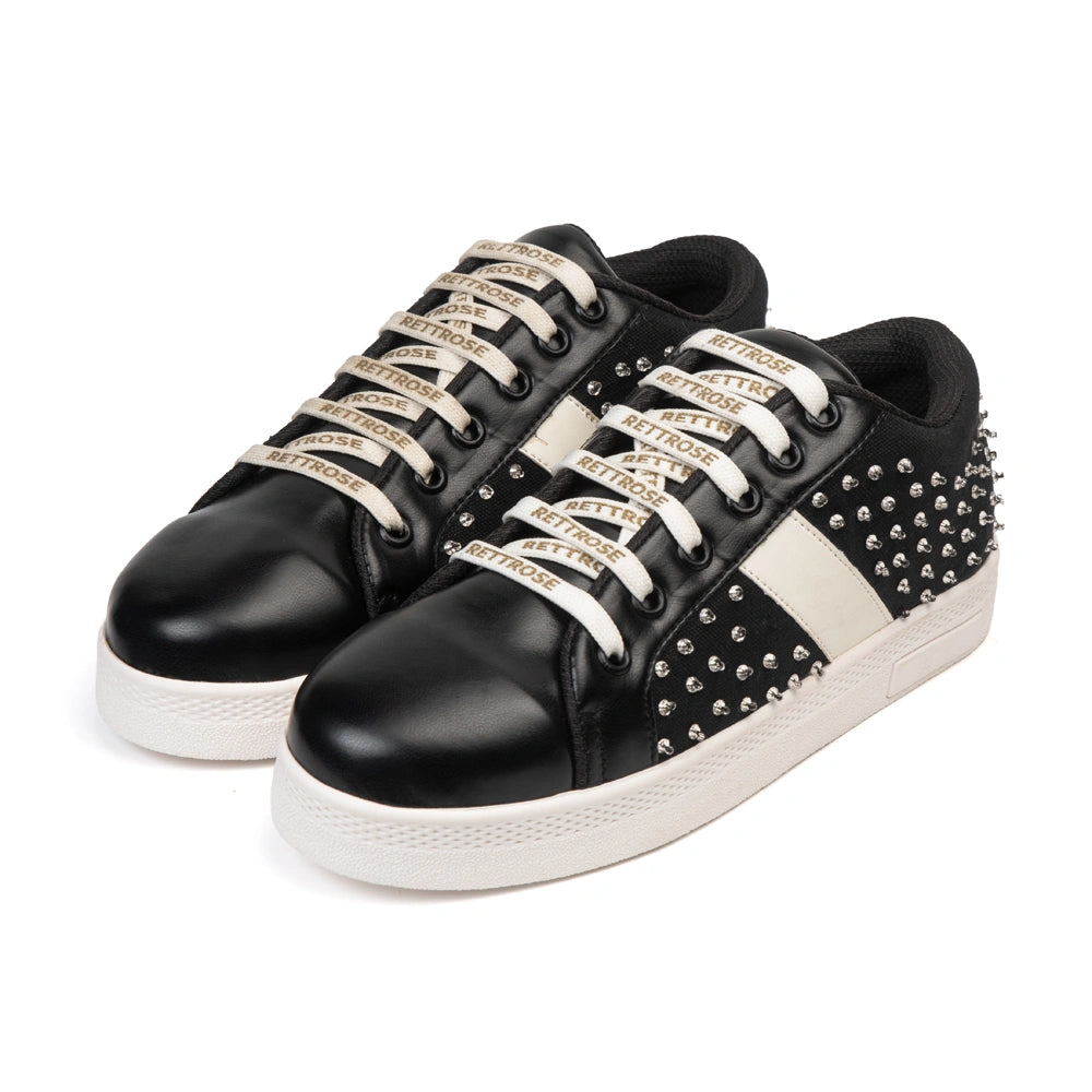The Teri Black Luxury Embellished Trainer