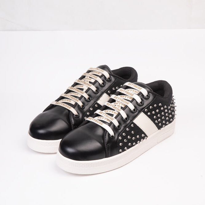 The Teri Black Luxury Embellished Trainer
