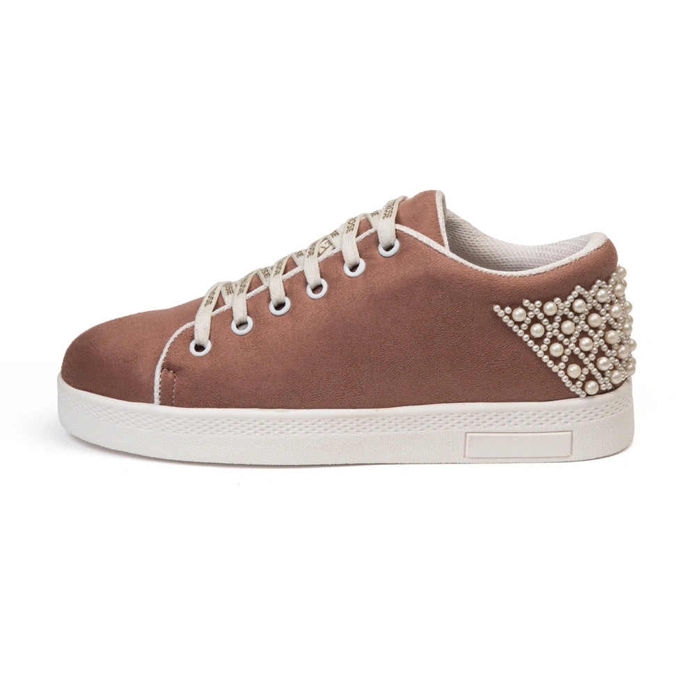 The Elena Desert Storm Luxury Embellished Trainer