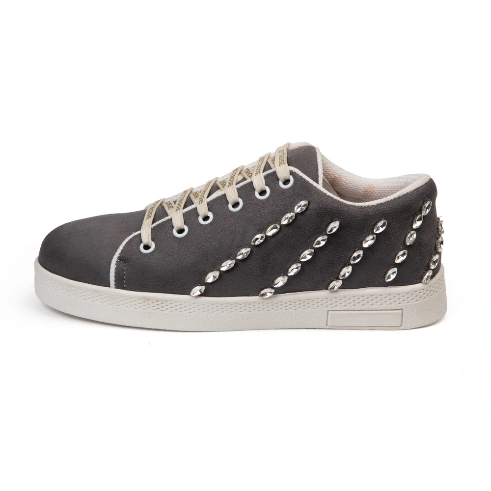 The Ivy Grey Luxury Embellished Trainer