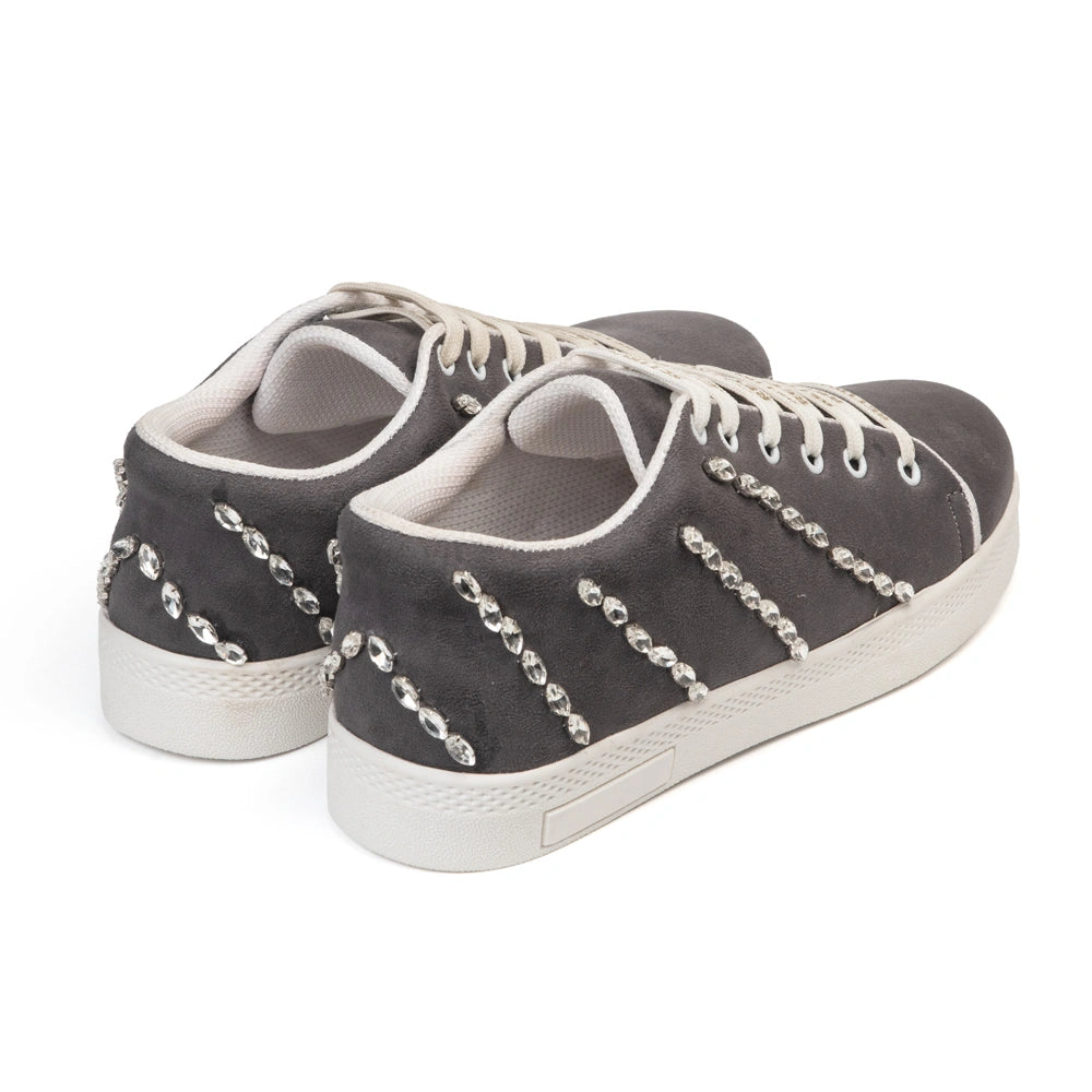 The Ivy Grey Luxury Embellished Trainer