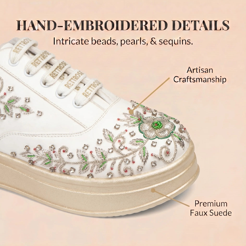 The Elysia Luxury Enchanted Vine Embellished Trainer