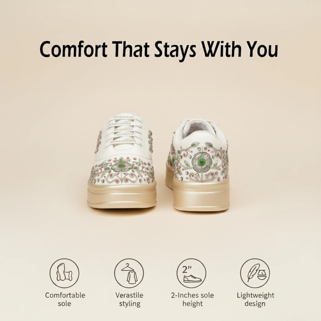 The Elysia Luxury Enchanted Vine Embellished Trainer