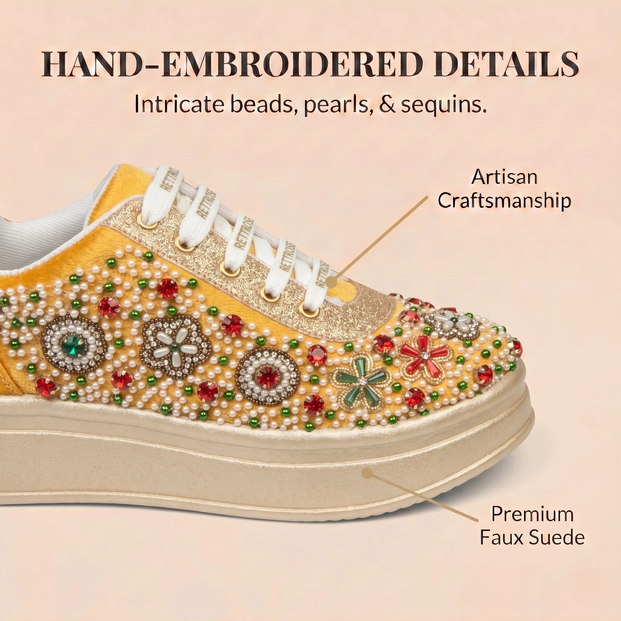 The Empress Luxury Gemstone Reverie Embellished Trainer