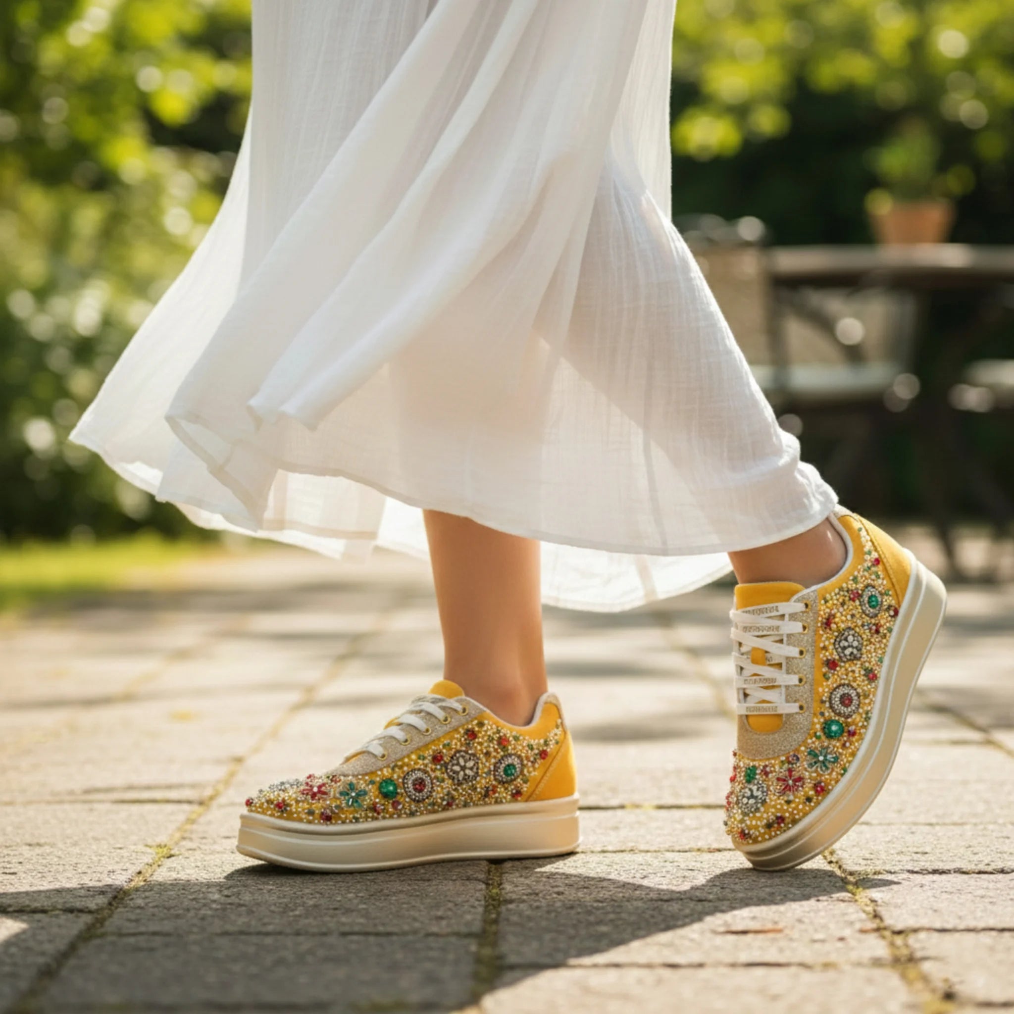 The Empress Luxury Gemstone Reverie Embellished Trainer