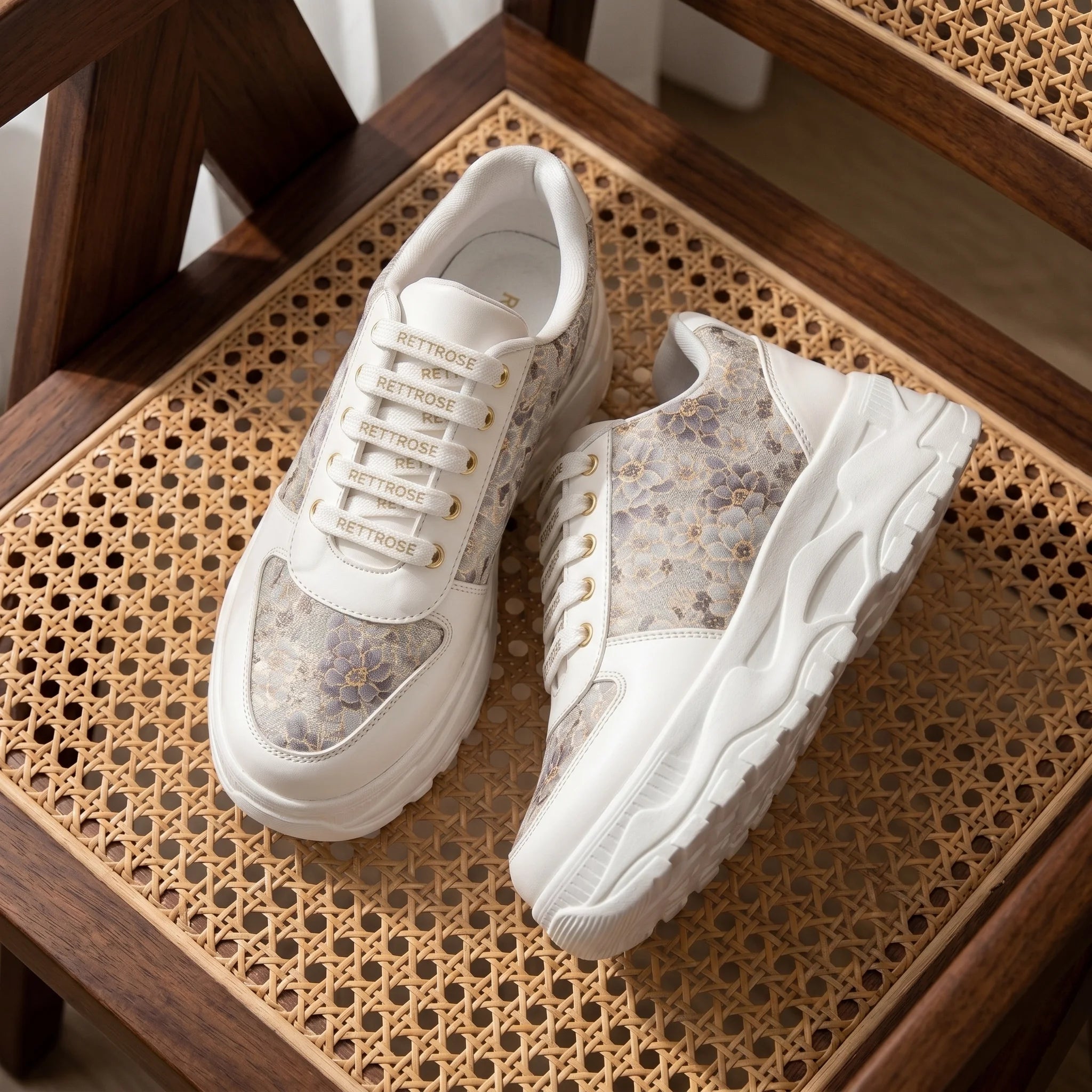 The Florence Glow White Grey Luxury Embellished Casual Sneaker