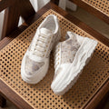 The Florence Glow White Grey Luxury Embellished Casual Sneaker