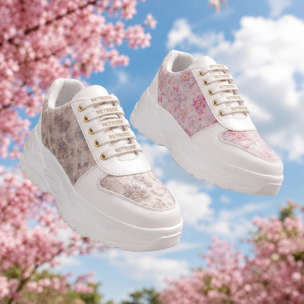 The Florence Glow White Grey Luxury Embellished Casual Sneaker