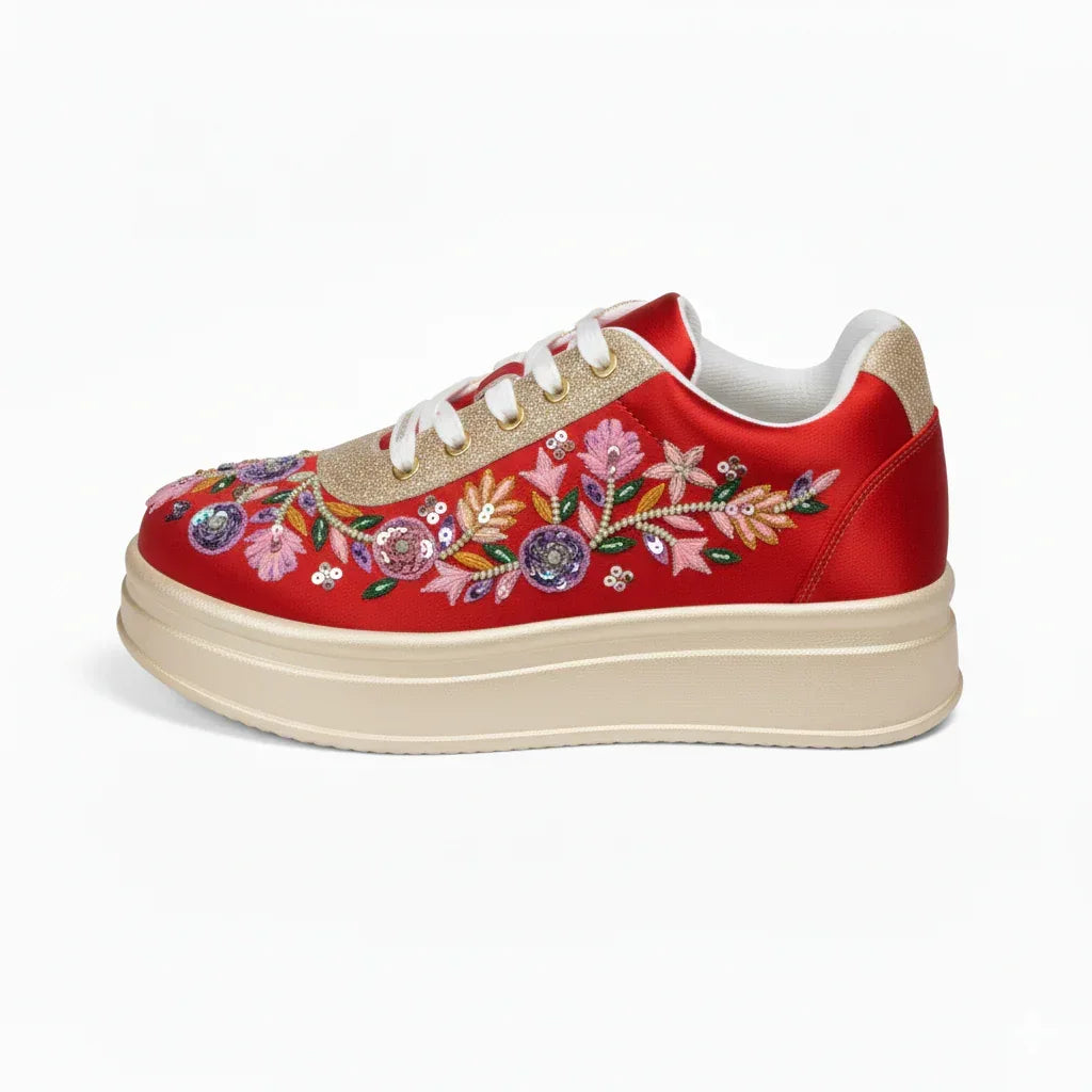 The Primrose Luxury Wild Rose Embellished Trainer