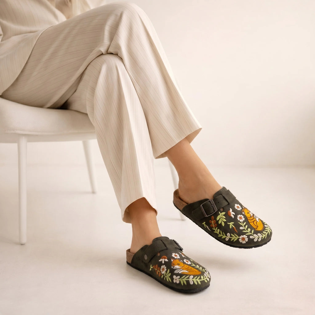 The Wildflower Fox Luxury Embellished Slides