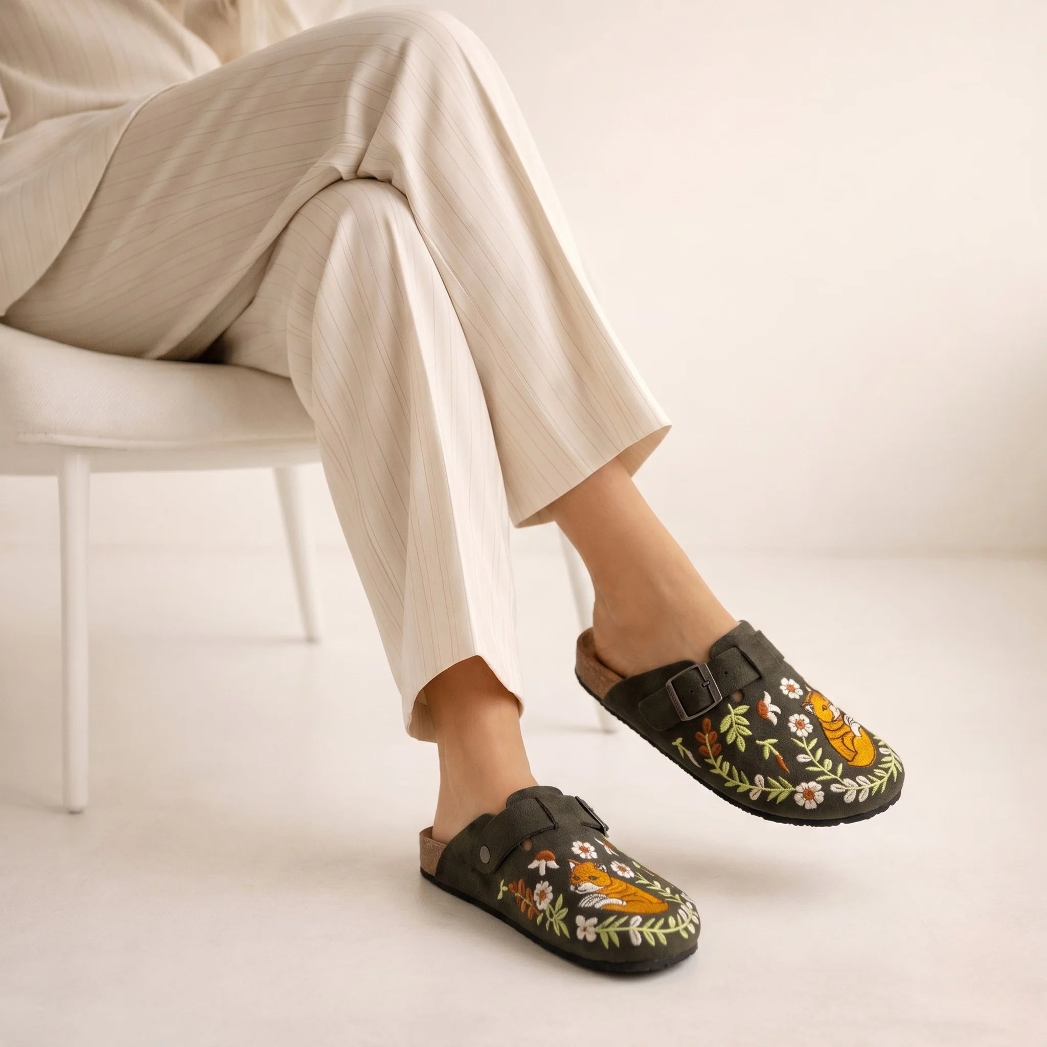 The Wildflower Fox Luxury Embellished Slides
