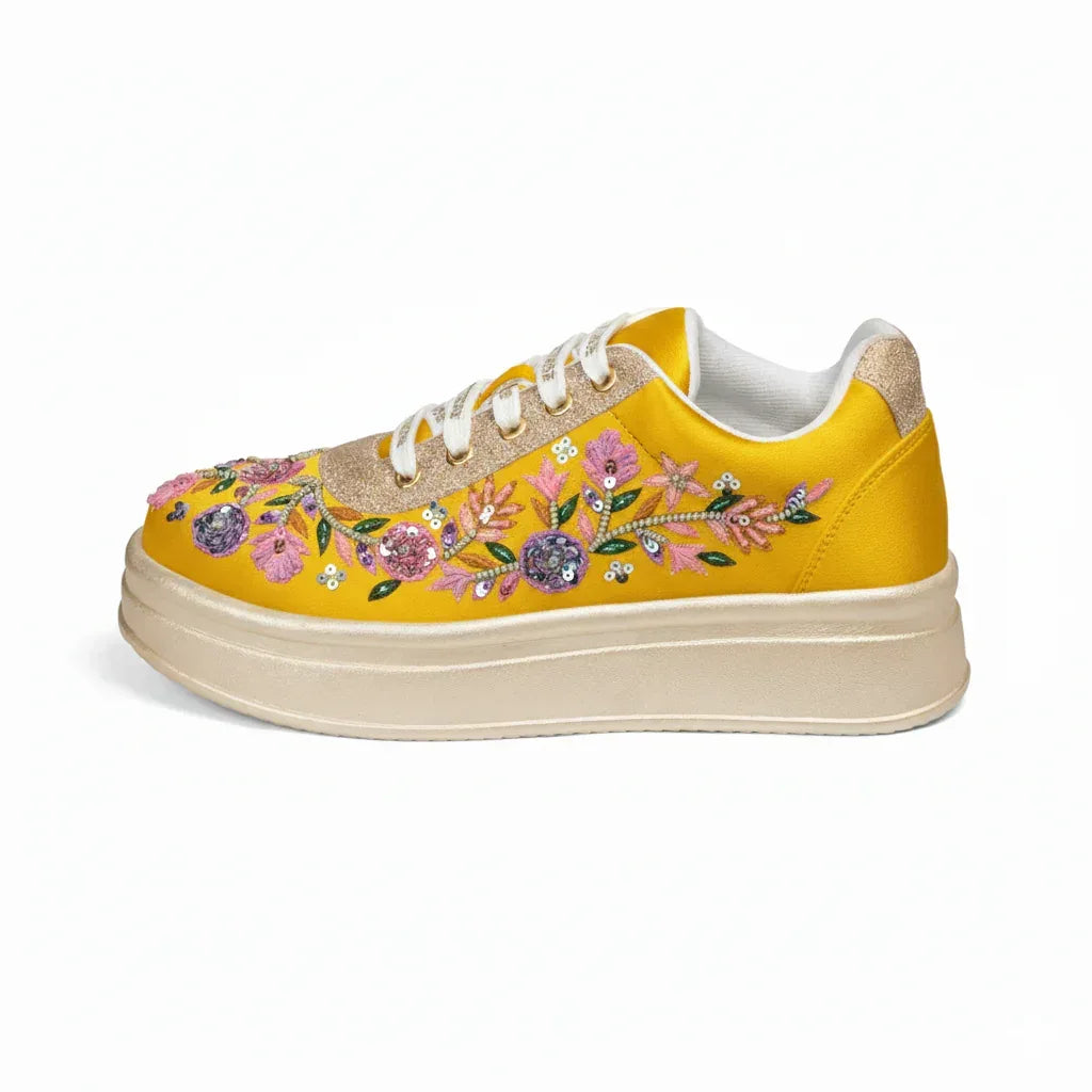 The Primrose Luxury Wild Rose Embellished Trainer