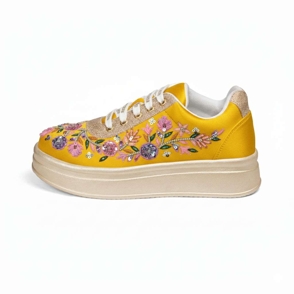 The Primrose Luxury Wild Rose Embellished Trainer